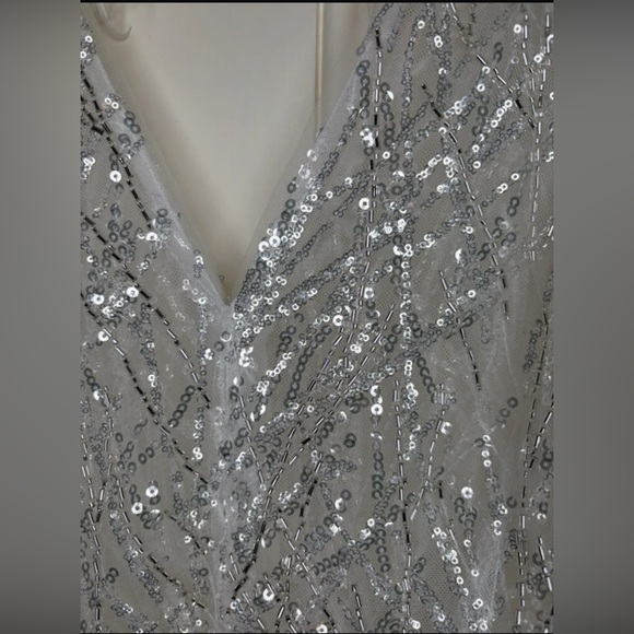 NADINE MERABI ELISSA White Feathered Jumpsuit S/M - Picture 11 of 16